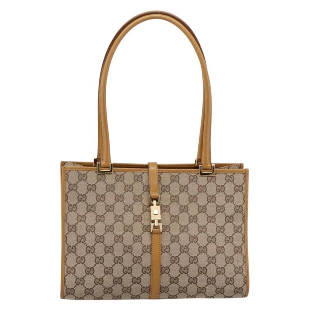 Gucci Jackie Gg Canvas Brown Canvas Tote Bag Bag